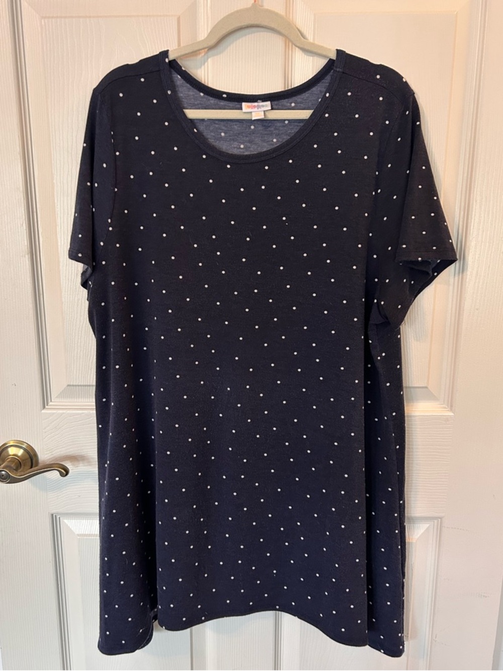 LuLaRoe Navy Blue Polka Dot Melissa Tunic